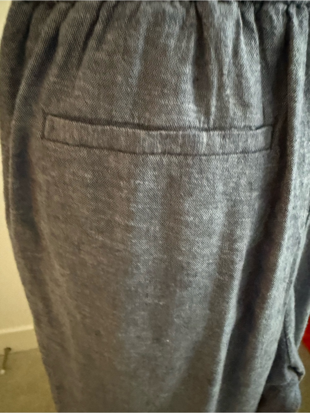 NWT Banana Republic Wide Leg Cropped Pants in Heathered Blue linen Blend - Picture 6 of 11
